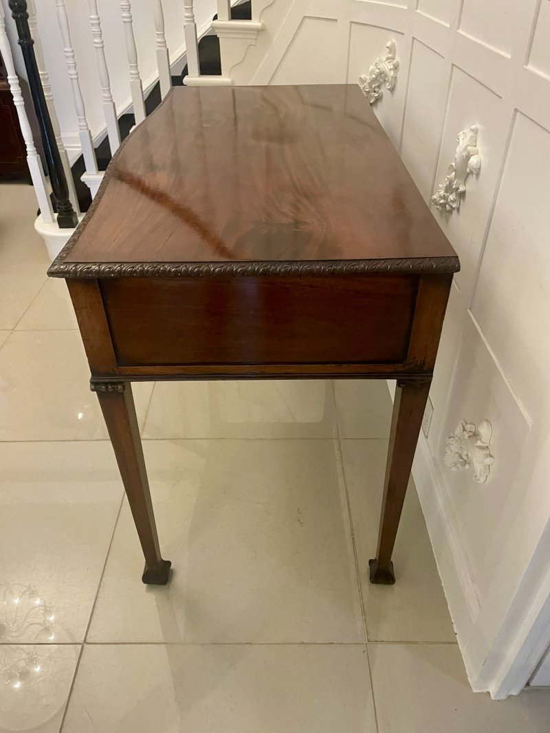 Antique Victorian Quality Carved Figured Mahogany Serving/Console Table - Image 5